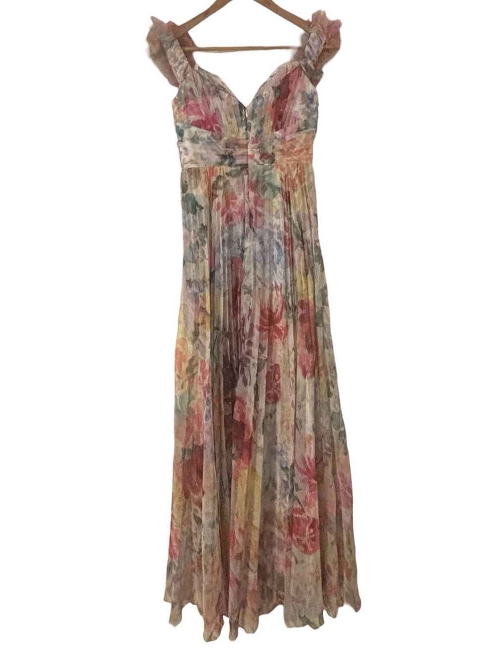 Marchesa Notte Off-The-Shoulder Chiffon Gown - Picture 3 of 5